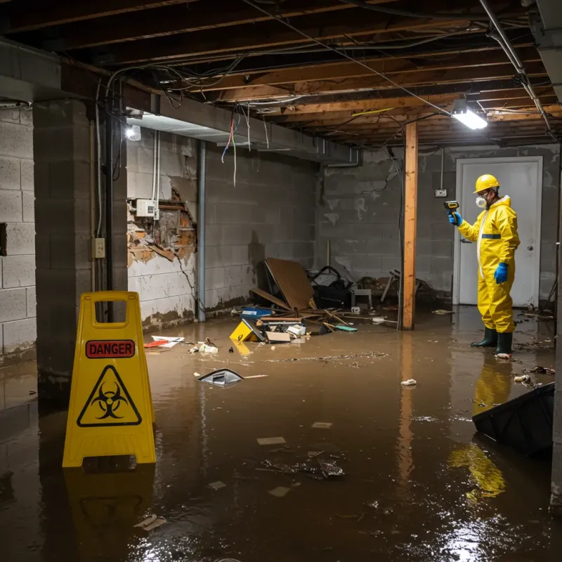 Flooded Basement Electrical Hazard in Wakefield, MA Property